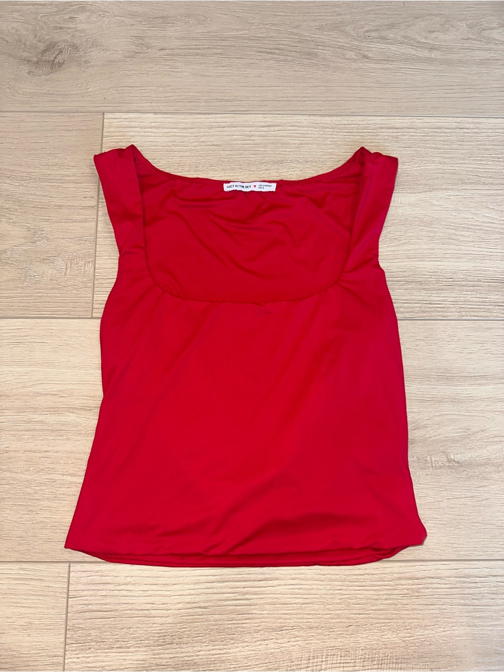 Lucy in the Sky Red Square-Neck Tank Top